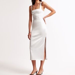 Abercrombie & Fitch White Midi Dress